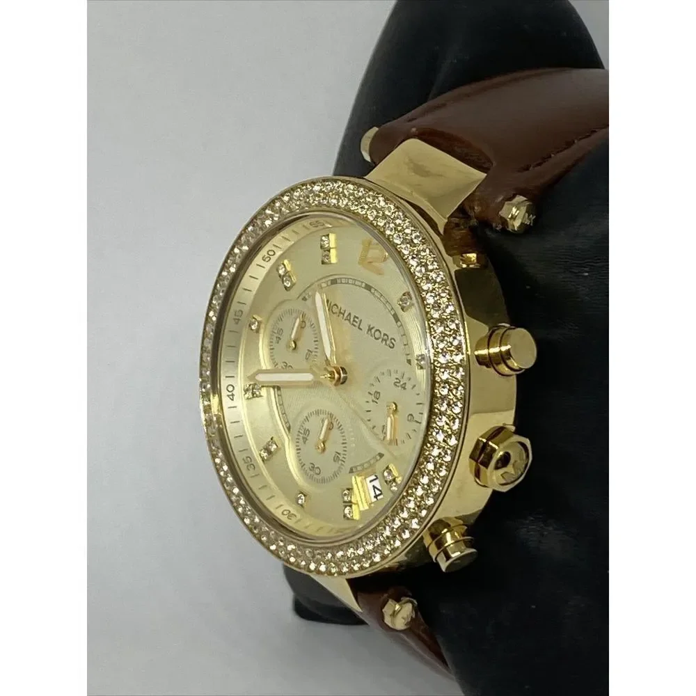 Michael Kors Parker MK5354 Women's Brown Leather Analog Dial Quartz Watch WO364